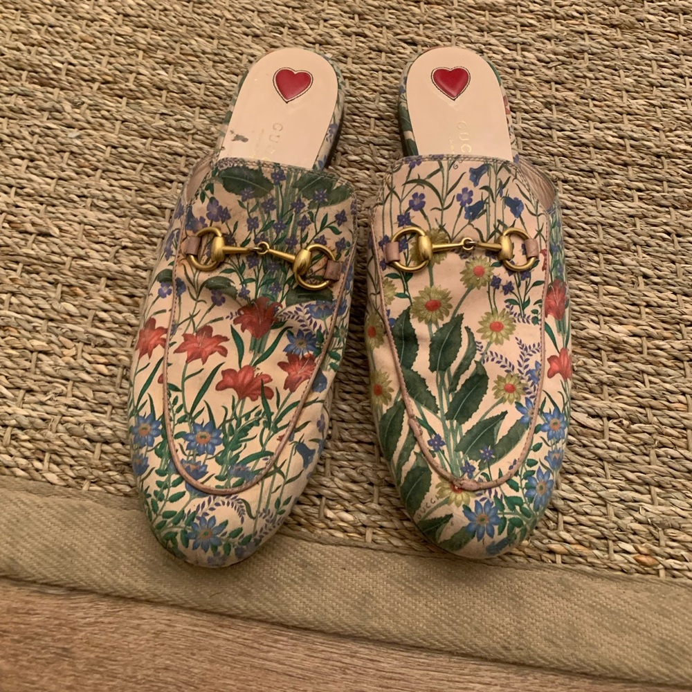 Gucci Princetown flora print miles size 9